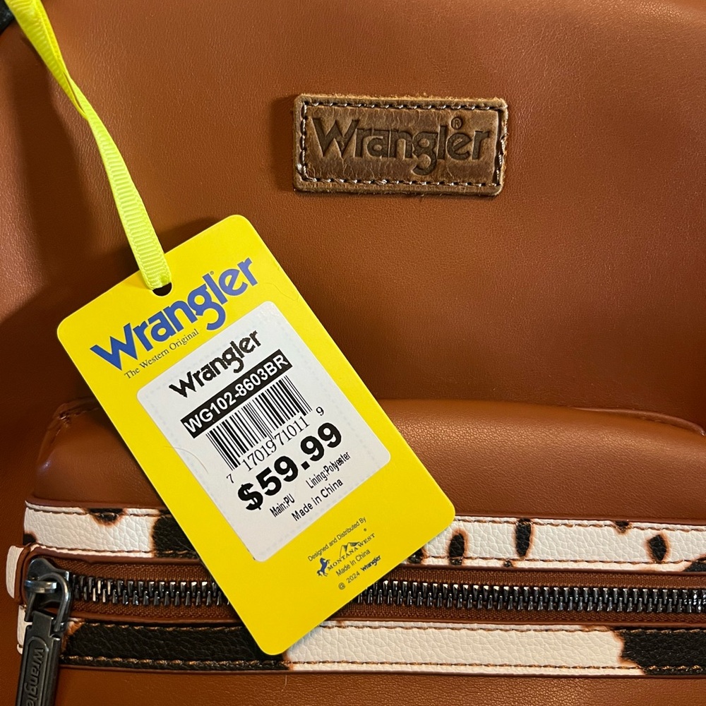 Wrangler Tan Backpack with Patterned Interior ** … - image 5